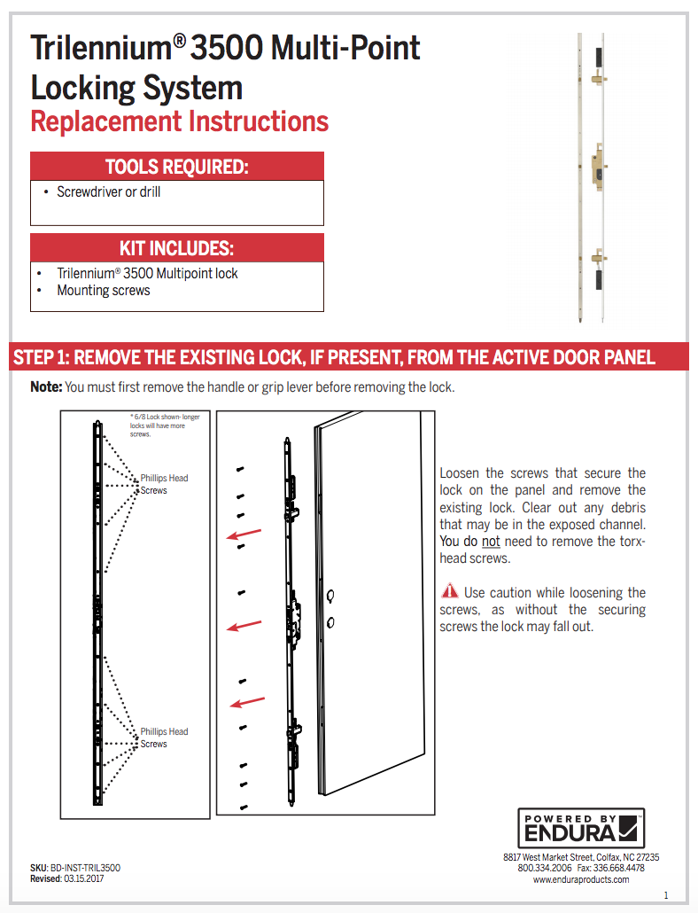 How Do I Replace The Trilennium® 3500 Multi-Point Lock